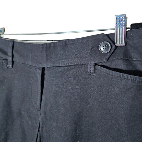 LOFT Black Women's Pants Straight leg Button Detail cotton spandex size 6P - Picture 3 of 9